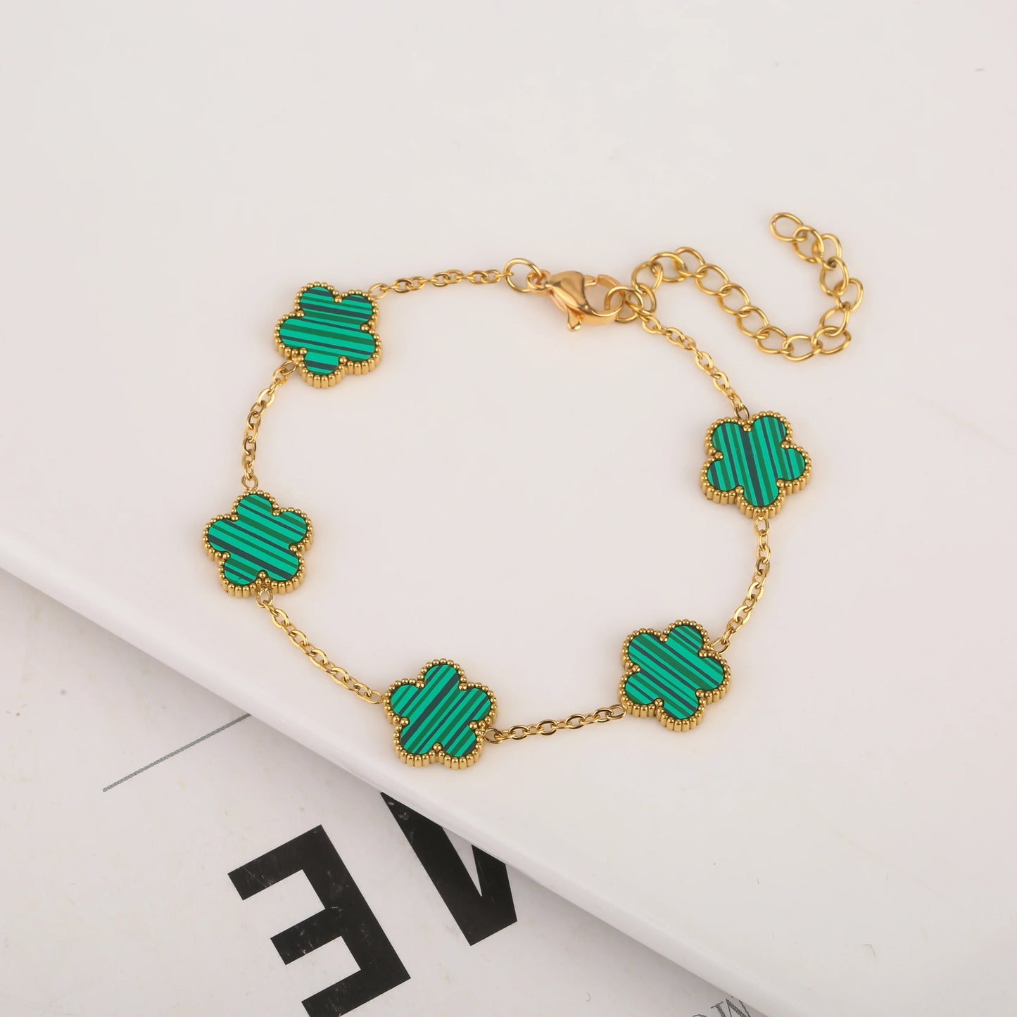 18K Gold Plated Five-Leaf Clover Bracelets
