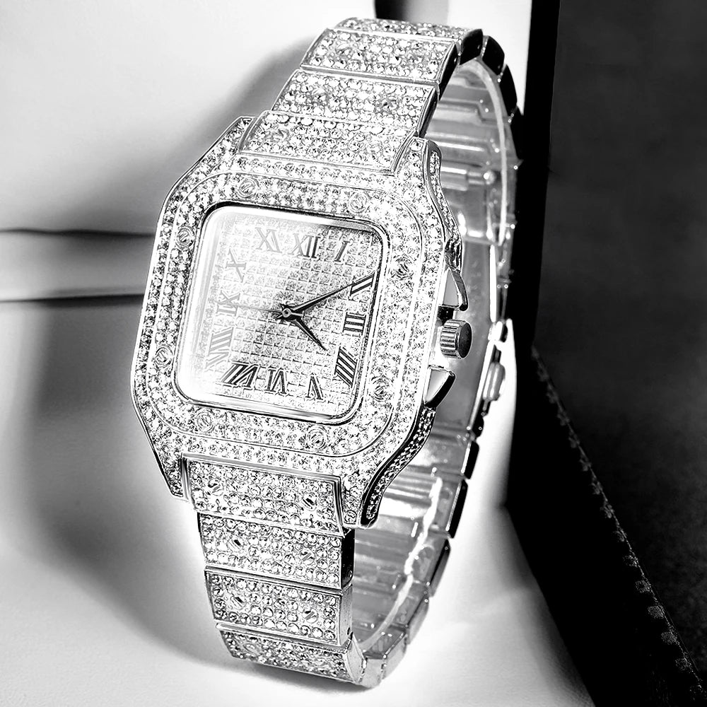 Gold/Silver Cuban Chain and Watch