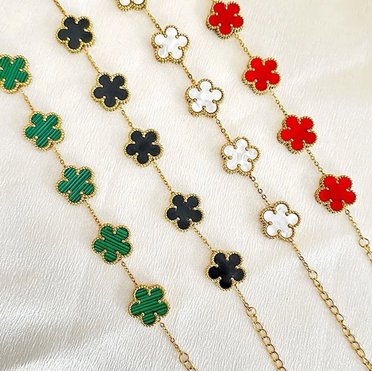 18K Gold Plated Five-Leaf Clover Bracelets