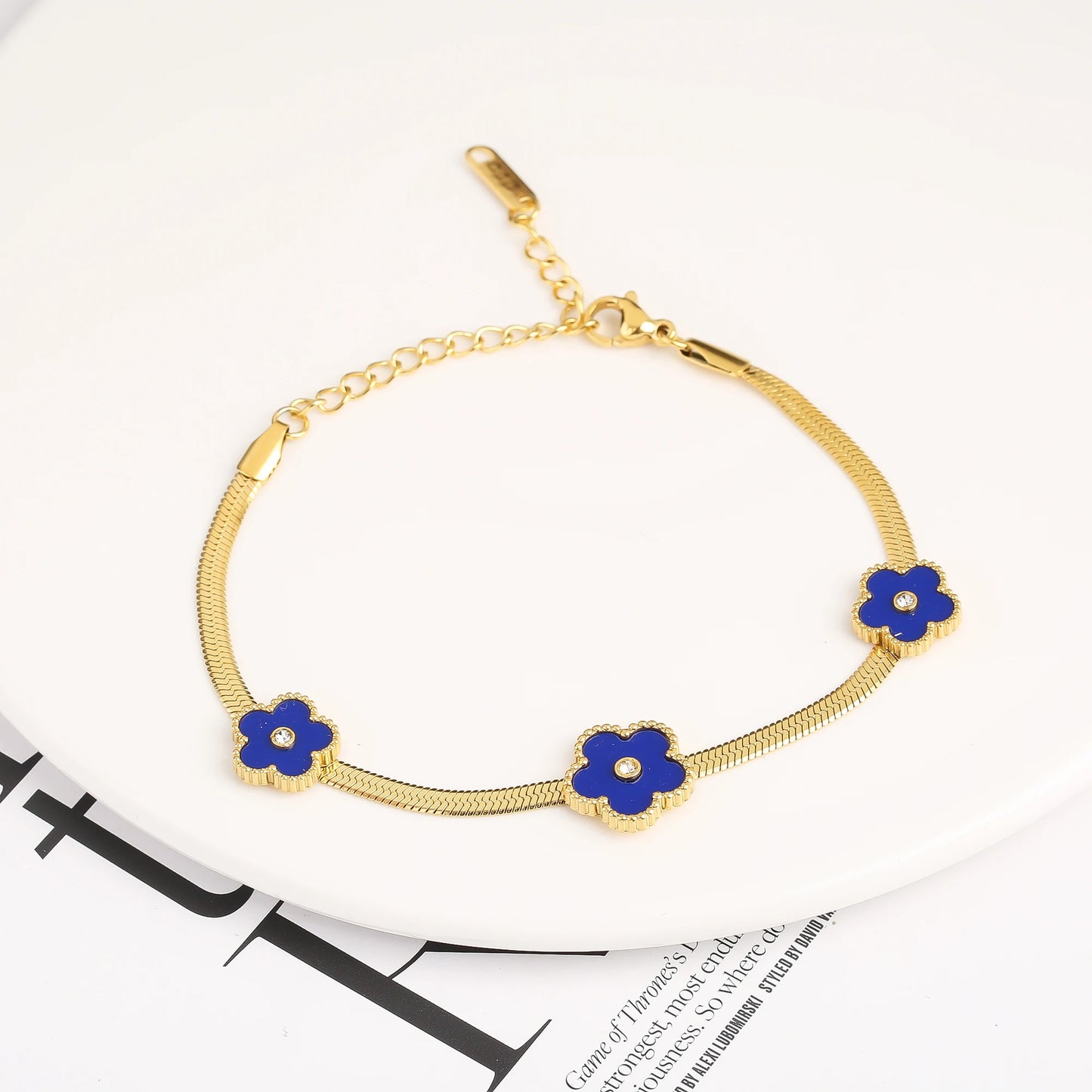 18K Gold Plated Five-Leaf Clover Bracelets