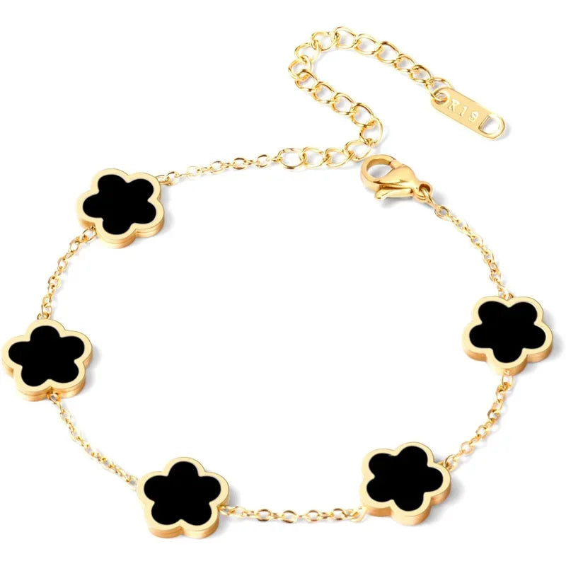 18K Gold Plated Five-Leaf Clover Bracelets