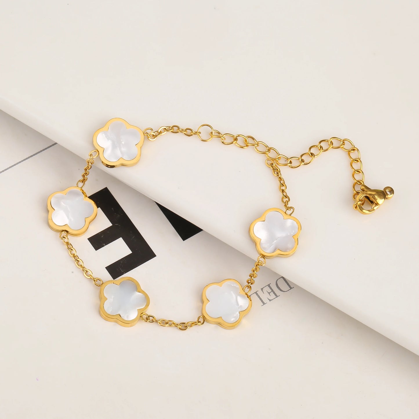 18K Gold Plated Five-Leaf Clover Bracelets
