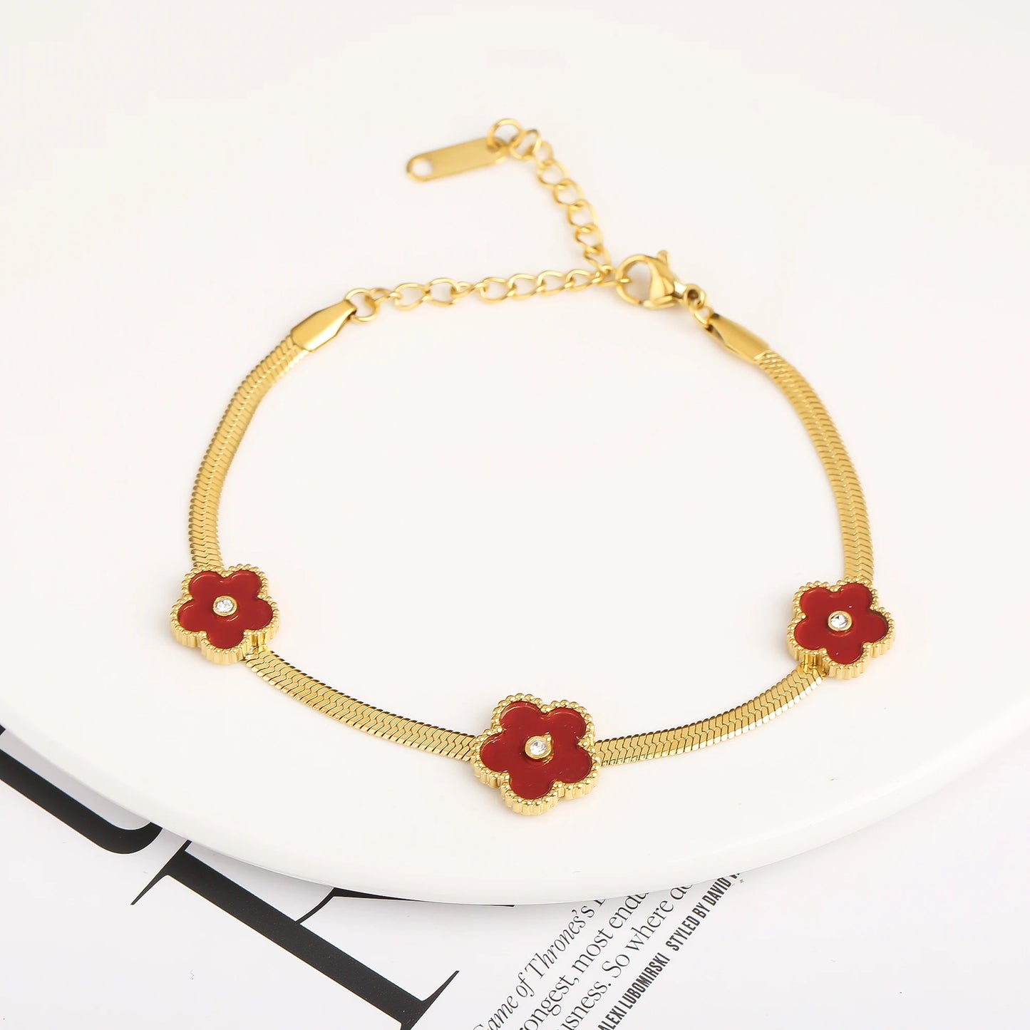 18K Gold Plated Five-Leaf Clover Bracelets