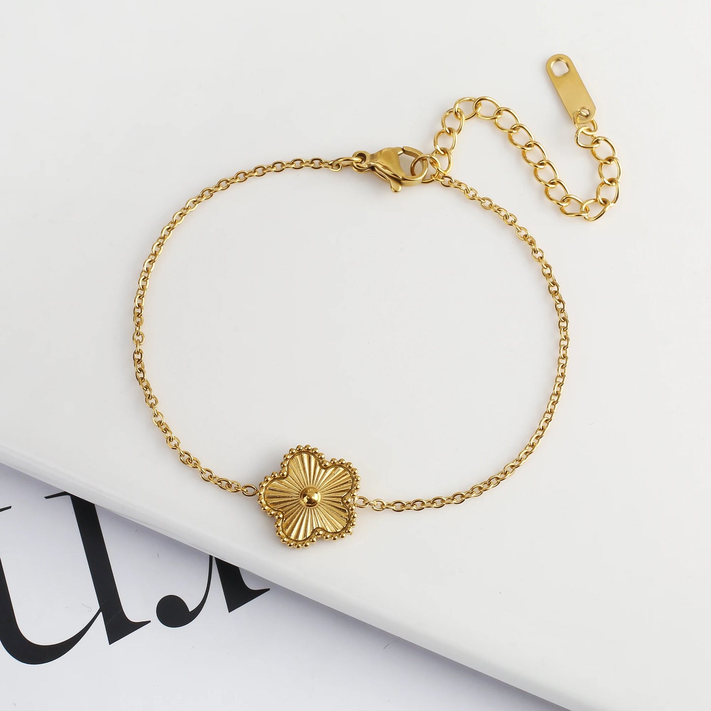 18K Gold Plated Five-Leaf Clover Bracelets
