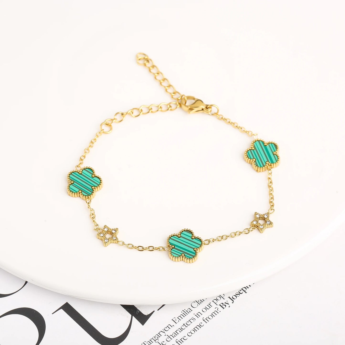 18K Gold Plated Five-Leaf Clover Bracelets