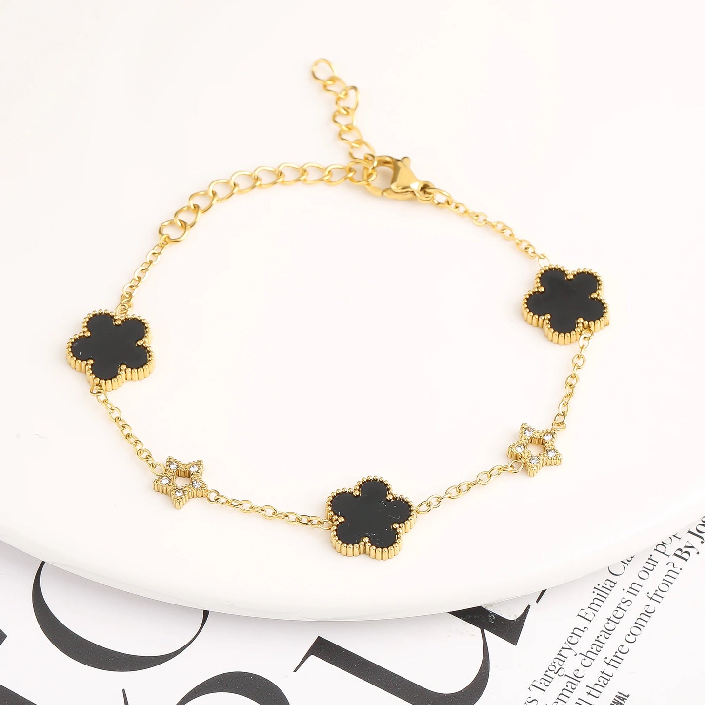 18K Gold Plated Five-Leaf Clover Bracelets