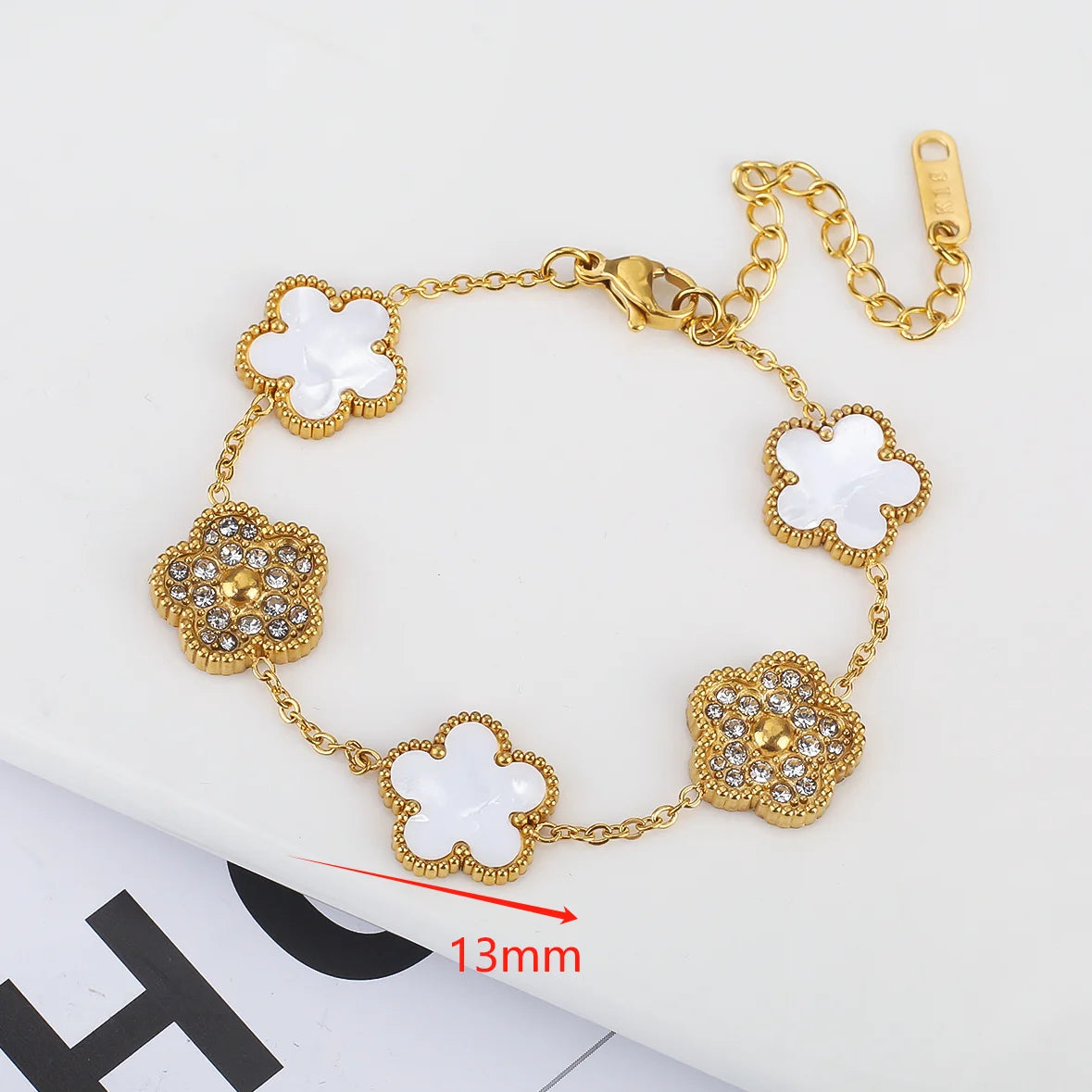 18K Gold Plated Five-Leaf Clover Bracelets