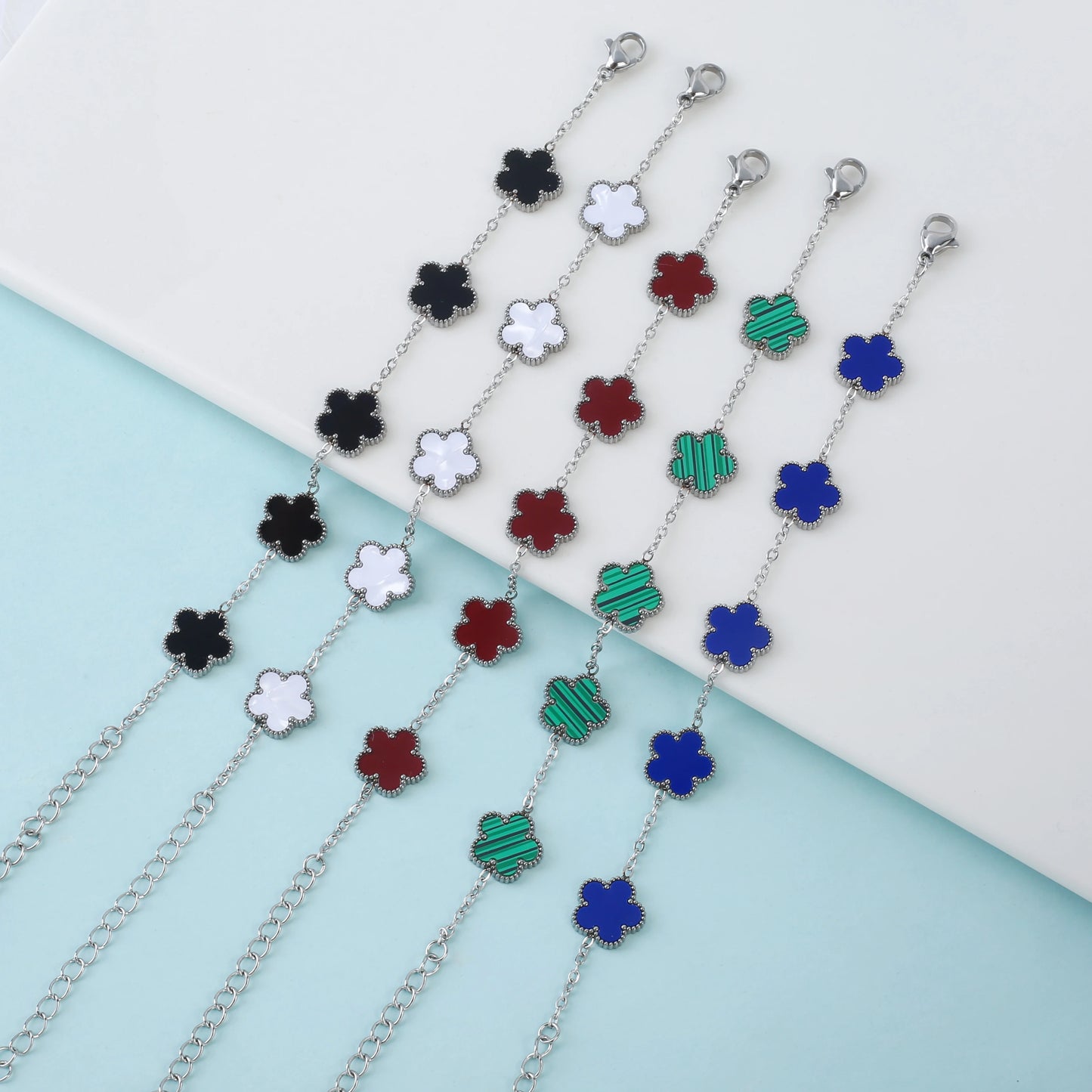 18K Gold Plated Five-Leaf Clover Bracelets