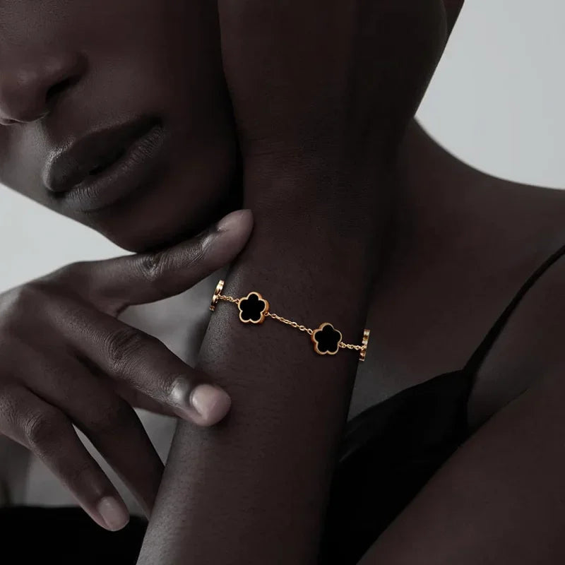 18K Gold Plated Five-Leaf Clover Bracelets