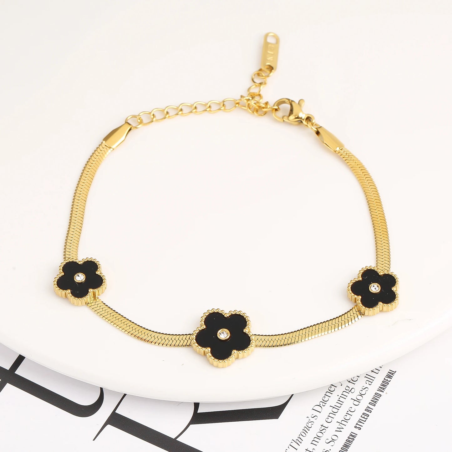 18K Gold Plated Five-Leaf Clover Bracelets