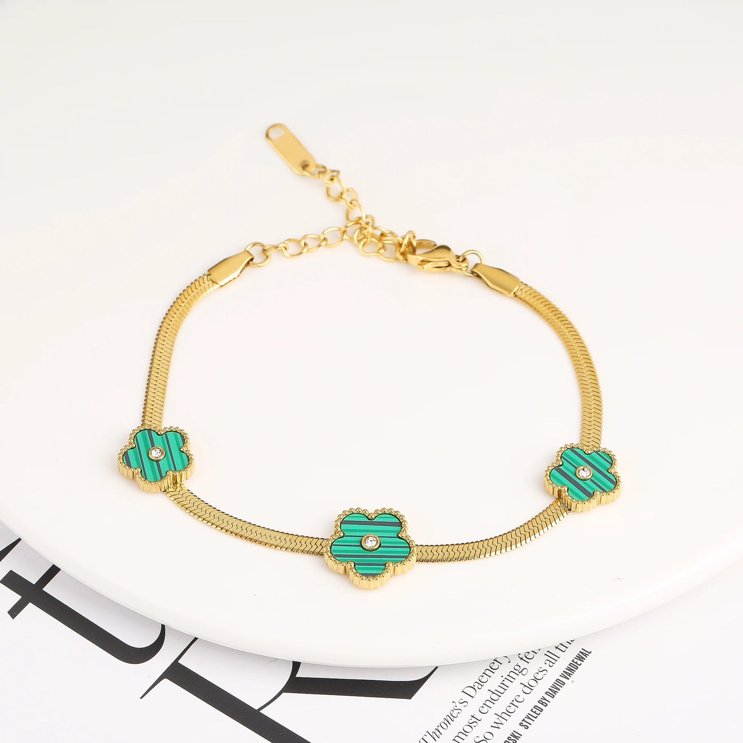 18K Gold Plated Five-Leaf Clover Bracelets