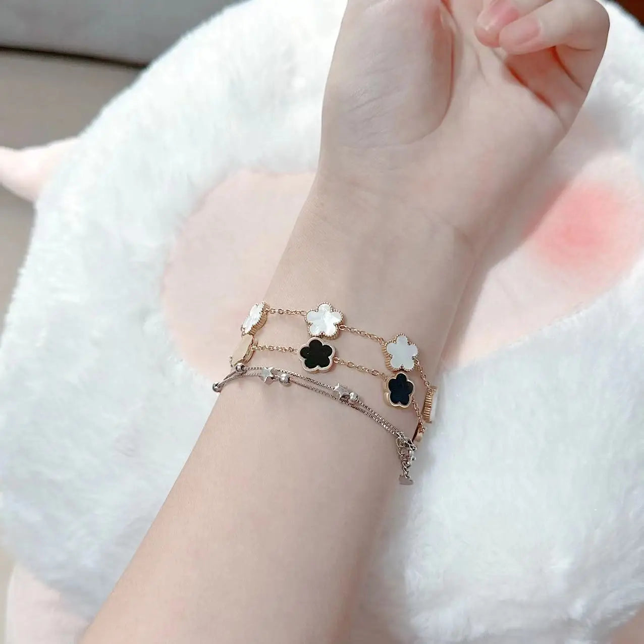 18K Gold Plated Five-Leaf Clover Bracelets