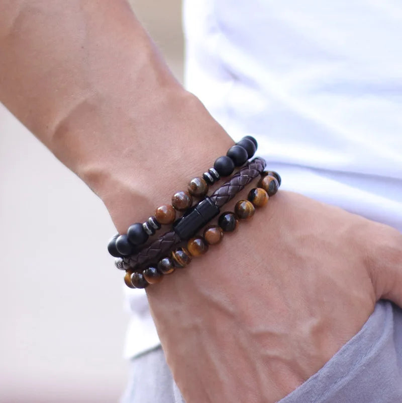 Men's Natural Beaded Bracelet
