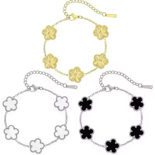 18K Gold Plated Five-Leaf Clover Bracelets