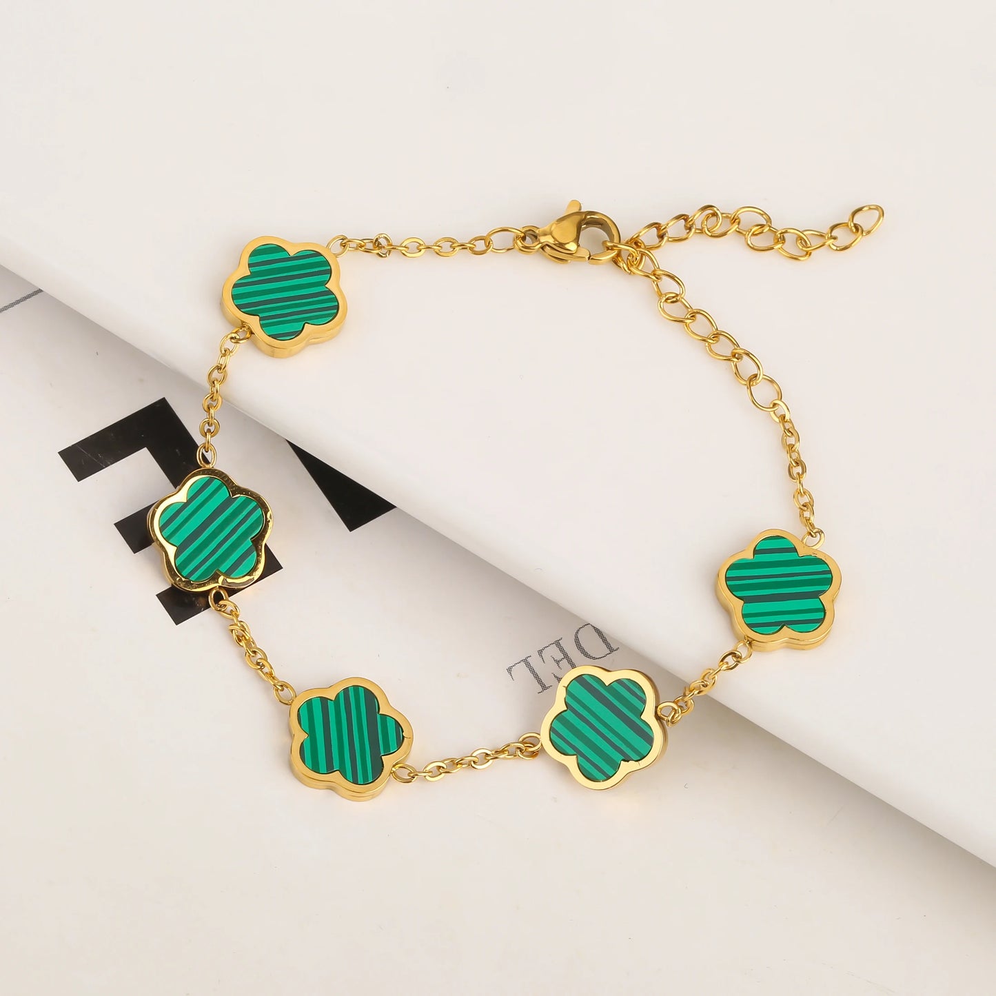 18K Gold Plated Five-Leaf Clover Bracelets