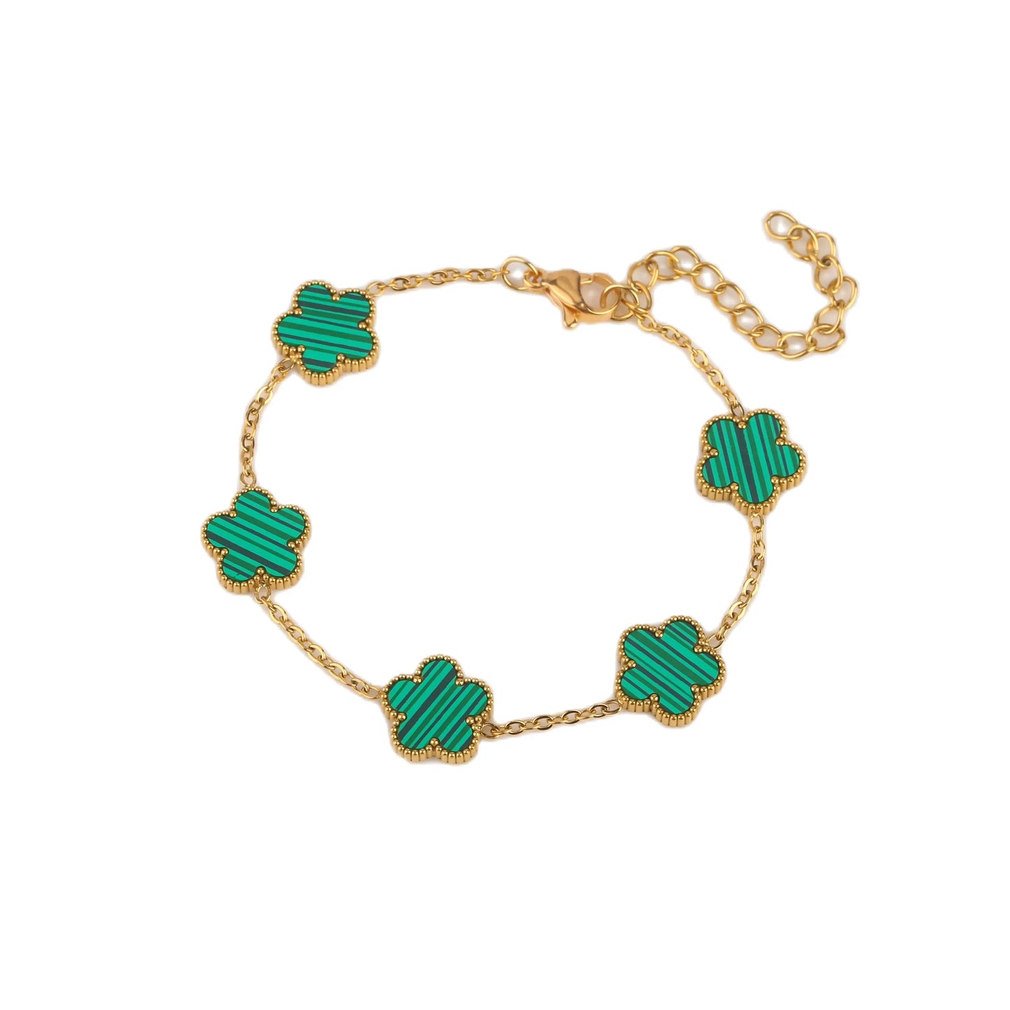 18K Gold Plated Five-Leaf Clover Bracelets