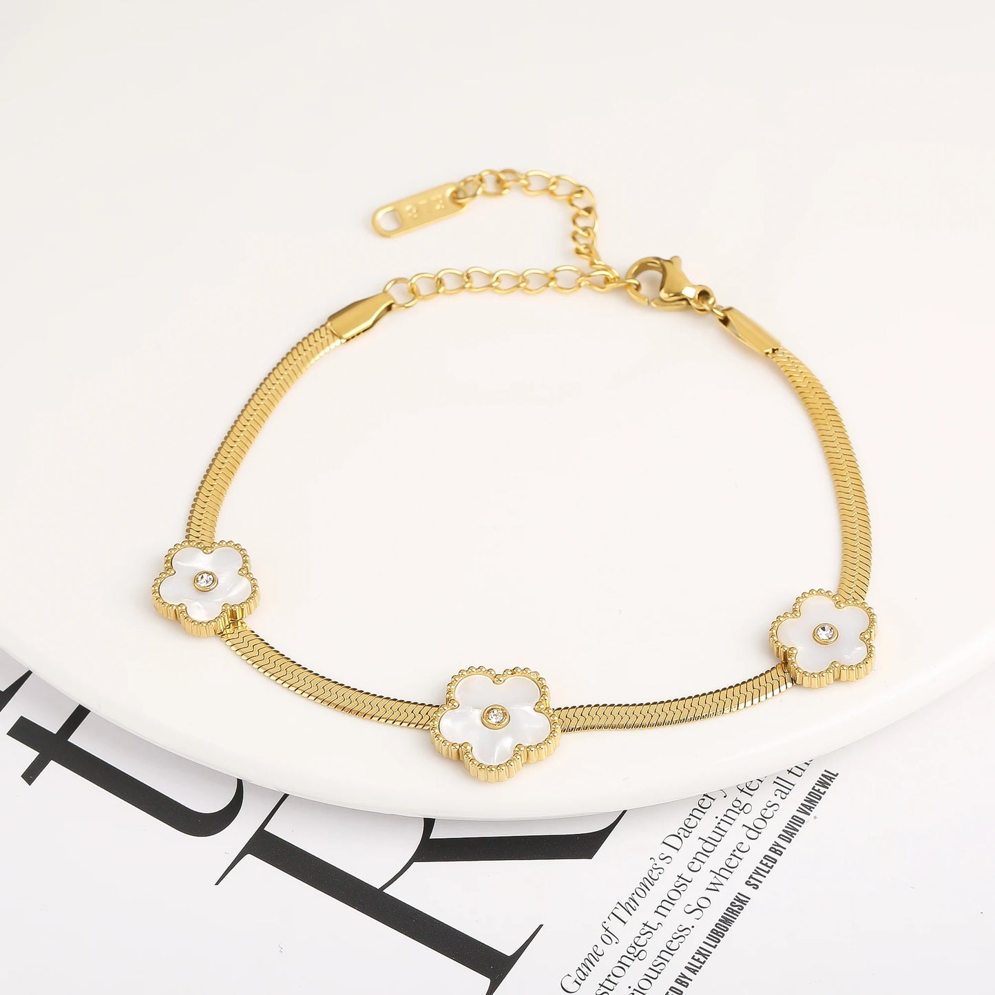 18K Gold Plated Five-Leaf Clover Bracelets