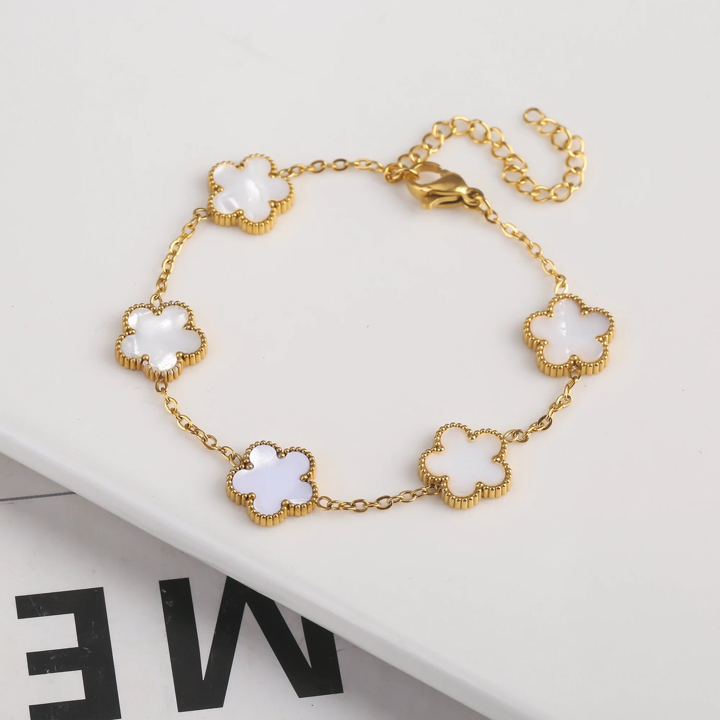 18K Gold Plated Five-Leaf Clover Bracelets