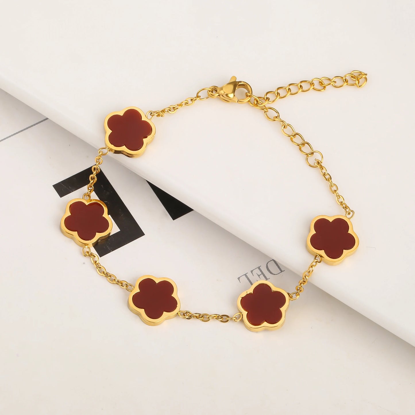 18K Gold Plated Five-Leaf Clover Bracelets
