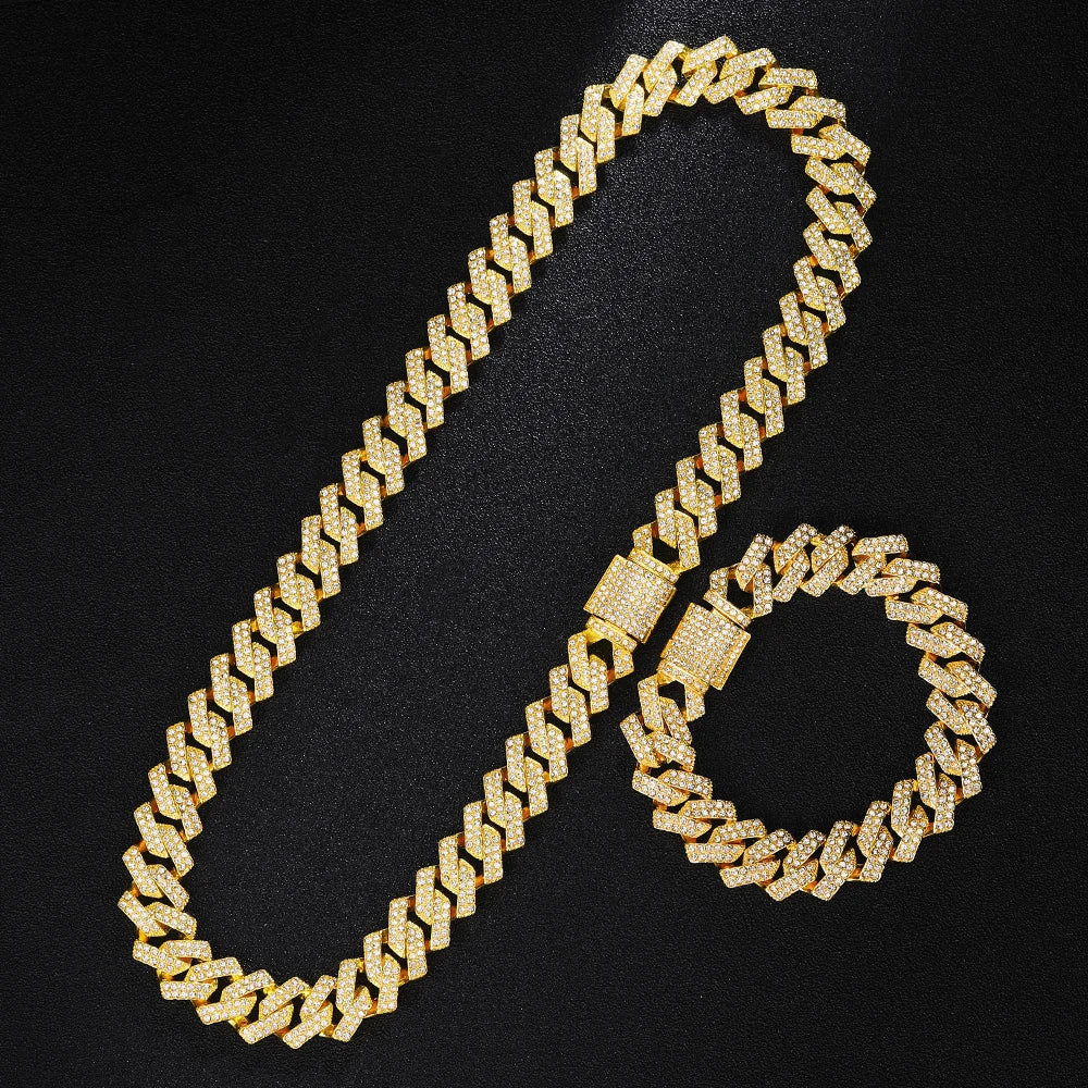 Gold/Silver Cuban Chain and Watch