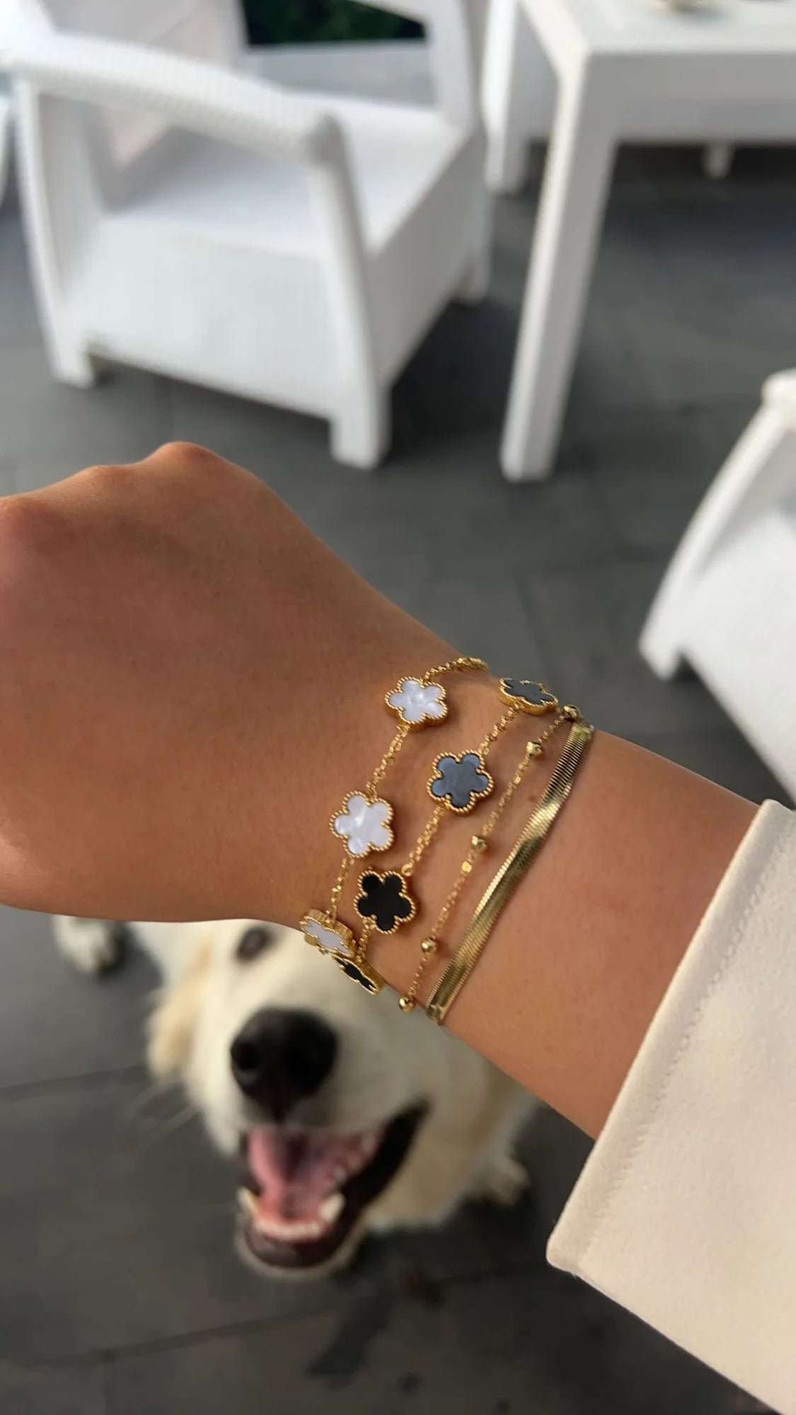 18K Gold Plated Five-Leaf Clover Bracelets