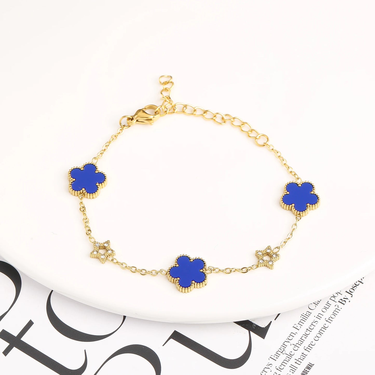 18K Gold Plated Five-Leaf Clover Bracelets