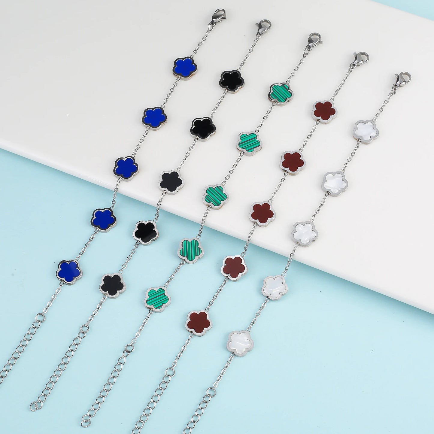 18K Gold Plated Five-Leaf Clover Bracelets