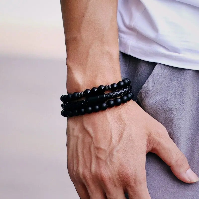 Men's Natural Beaded Bracelet