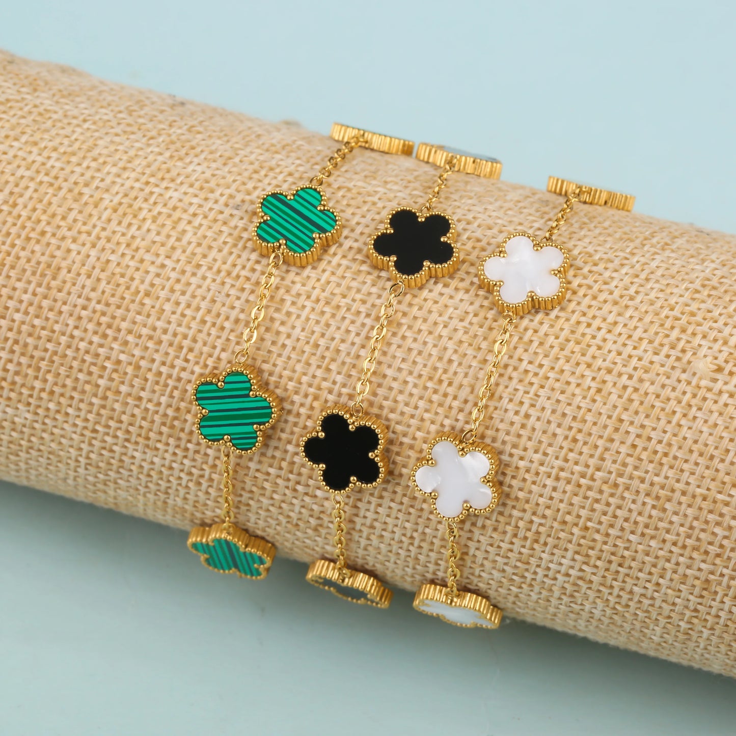 18K Gold Plated Five-Leaf Clover Bracelets